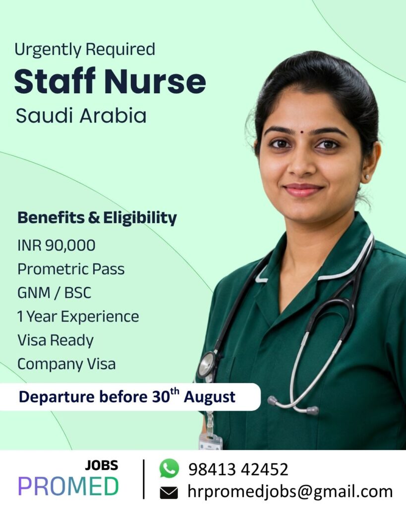 Staff Nurse for Saudi Arabia